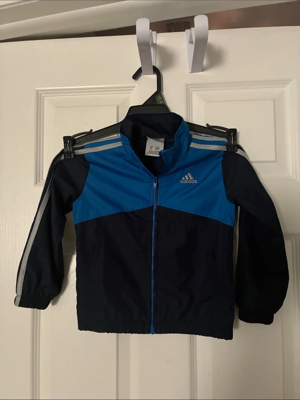 adidas Kids Blue & Navy Track Jacket with Reflective Stripes Size 2T